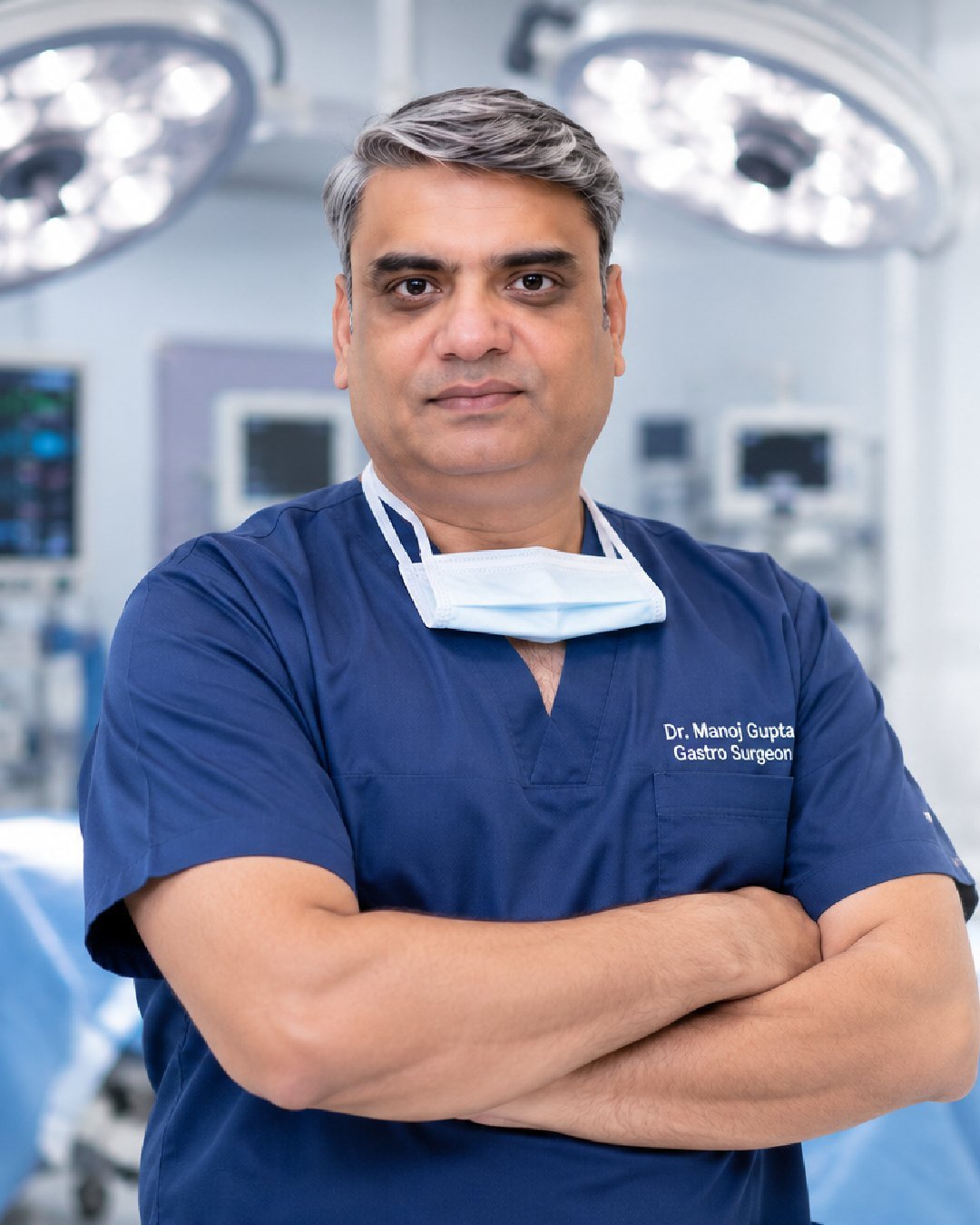 Dr Manoj Gupta in the operating theatre